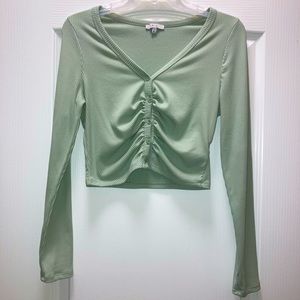 Mint green button down sweater